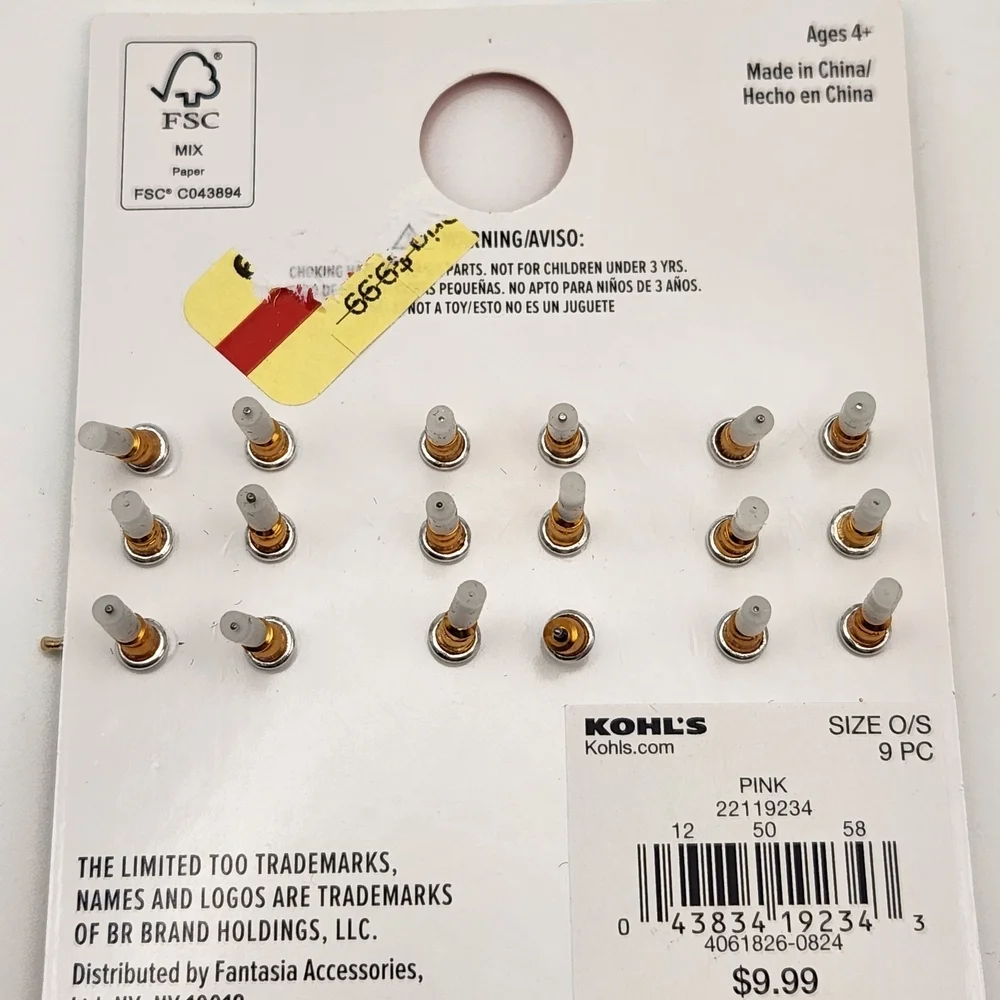 The Limited Kids' Earring Set - Red, Gold, Silver